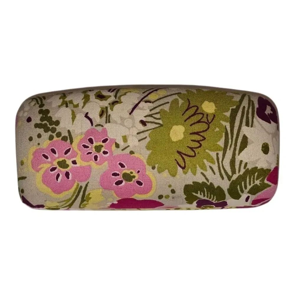Vera Bradley Floral Clam Shell Sunglasses Case - Pink and Green New